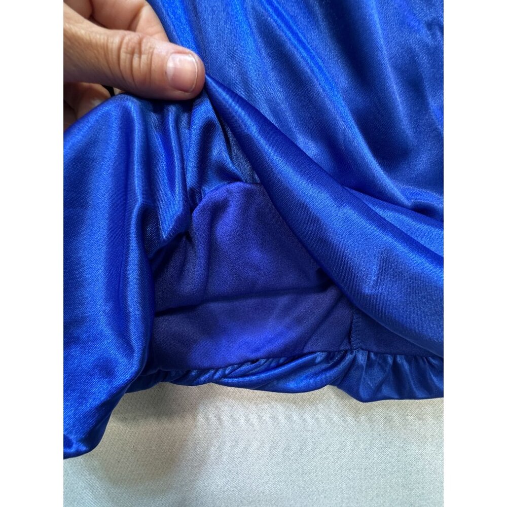 Deb Women's Elegant Mini Dress Sleeveless Size Medium Solid Blue Lightweight - Picture 7 of 12